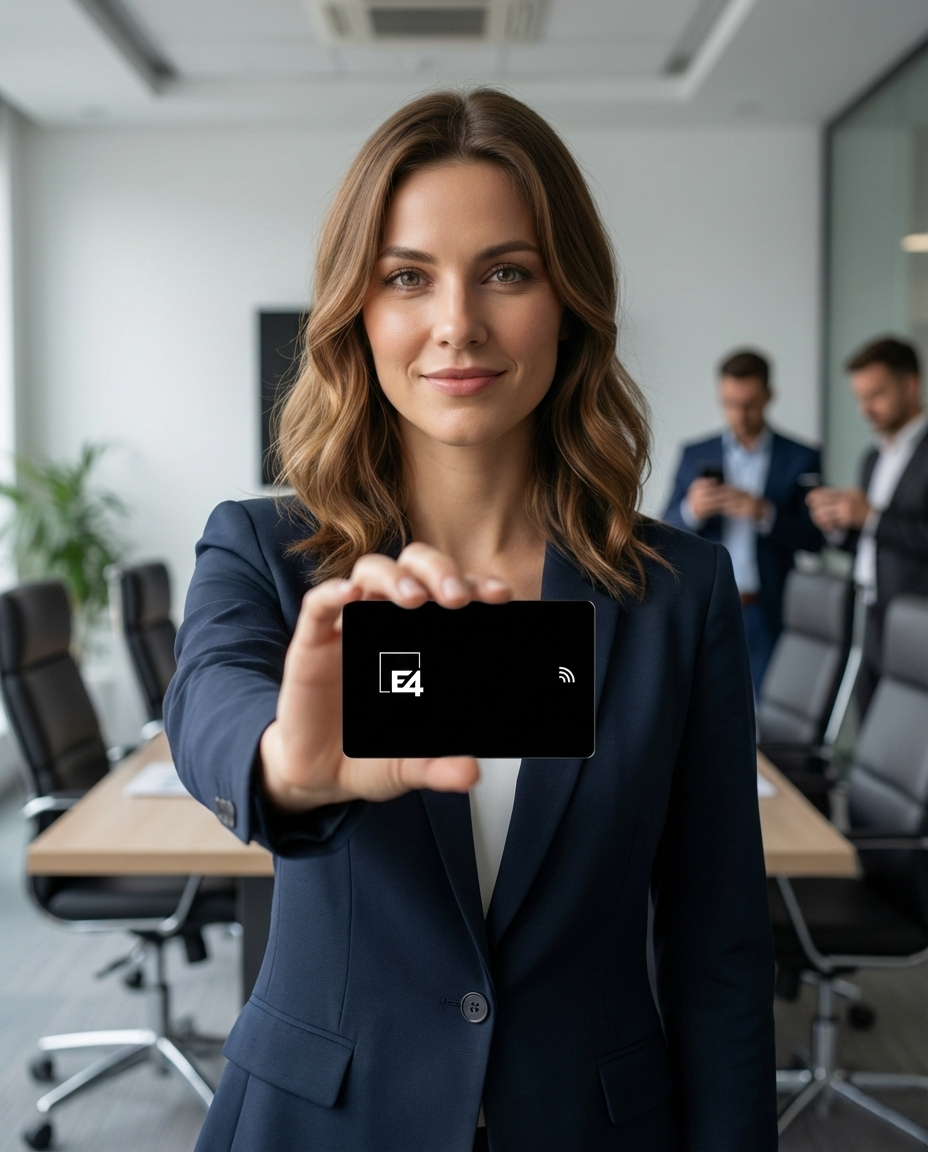 Isabela Souto segurando seu E4Card